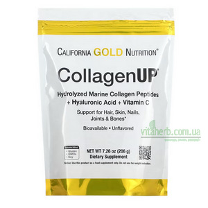 California Gold Nutrition, CollagenUP, колаген з гіалуроновою кислотою та вітаміном C