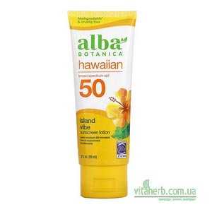 Alba Botanica, гавайський сонцезахисний крем, SPF 45