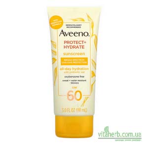 Aveeno, Protect + Hydrate, сонцезахисний засіб, SPF 60