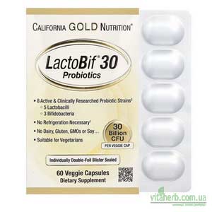 California Gold Nutrition, LactoBif 30, пробіотики,