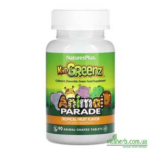 NaturesPlus Source of Life Animal Parade Kid Greenz для дітей з броколі шпинатом з iHerb