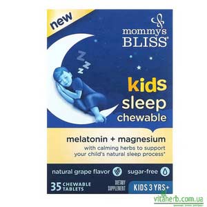 Mommy's Bliss Kids Sleep Chewable мелатонін магній для гарного сну з iHerb