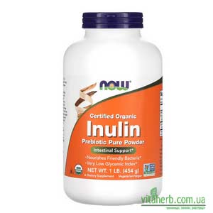 NOW Foods сертифікований органічний інулін порошок із чистого пребіотика з iHerb